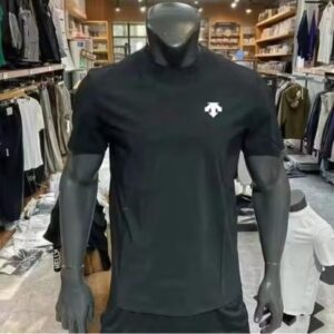 Seamless Short Sleeved Round Neck T-shirt (Letter Cotton Casual Sports Top)