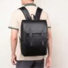Men's PU Leather Business Backpack
