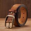 Genuine Leather Belt For Jeans/Casual Fashion (Thick Cowhide Copper Pin Buckle Real)