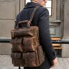 Men's Vintage Horse Leather Backpack (Travel/Outdoor Daypack)