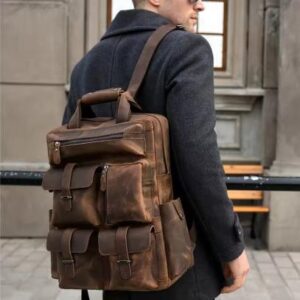 Men's Vintage Horse Leather Backpack (Travel/Outdoor Daypack)
